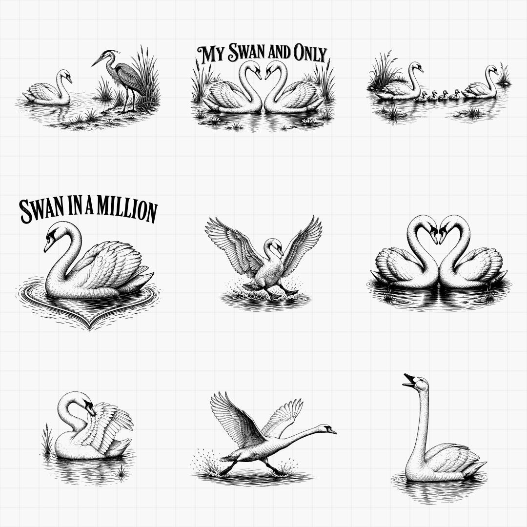 Swan and Heron SVG Designs - Thumbnail 4