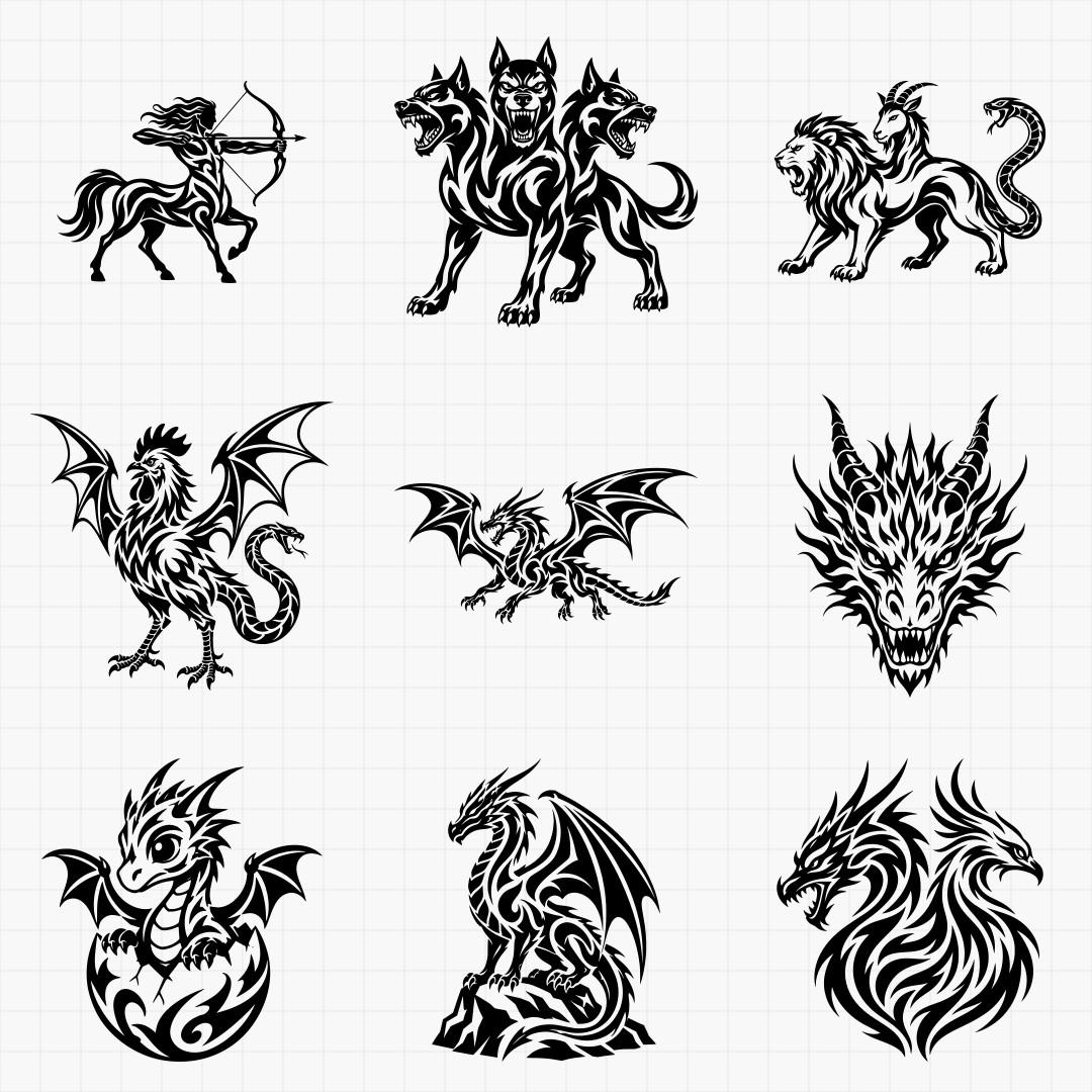 Tribal Mythical Creature Designs - Thumbnail 2