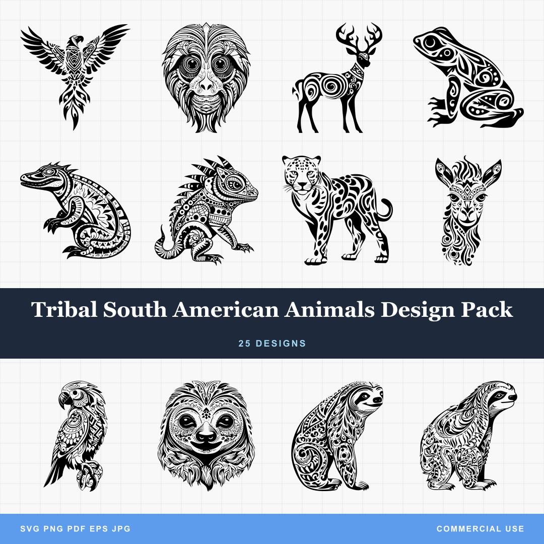 Tribal South American Animals Design Pack