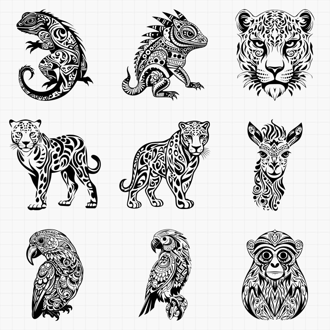 Tribal South American Animals Design Pack - Thumbnail 3