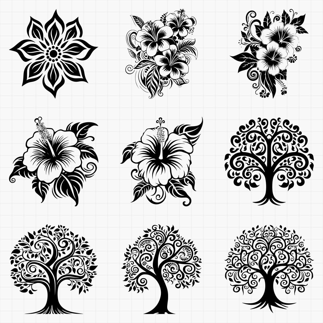 Tribal Tree And Flower Pack 1 - Thumbnail 3
