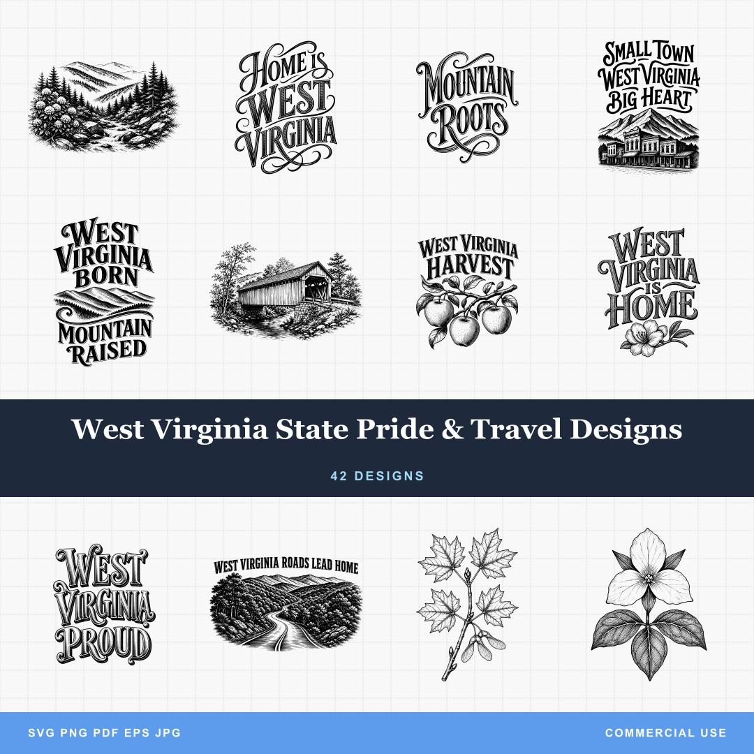 West Virginia State Pride & Travel Designs