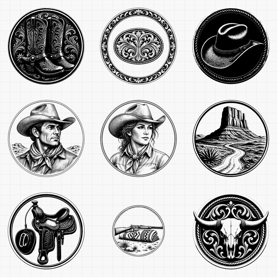Western and Cowboy Relief Medallions - Thumbnail 3
