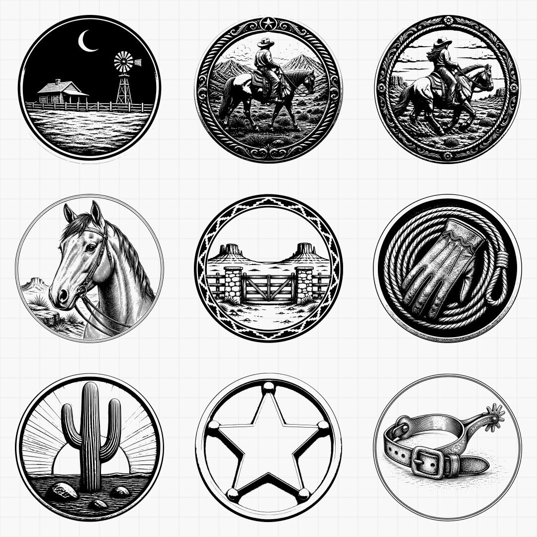 Western and Cowboy Relief Medallions - Thumbnail 4