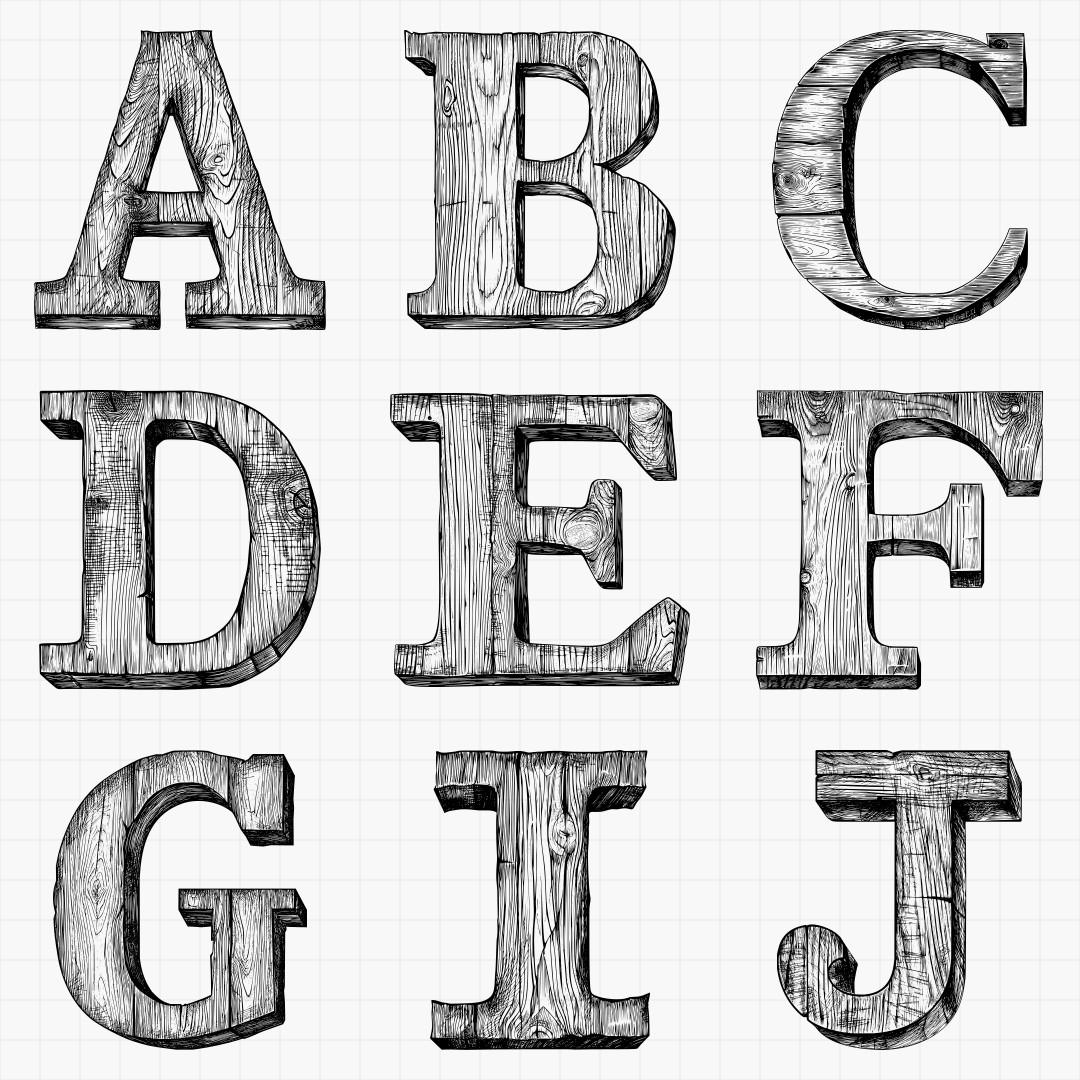 Wood Letters Design Pack - Thumbnail 2