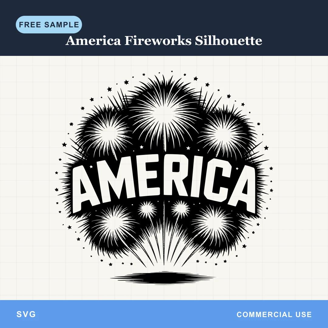 Free America Fireworks Silhouette SVG