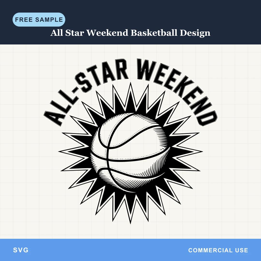 Free All Star Weekend Basketball Design SVG