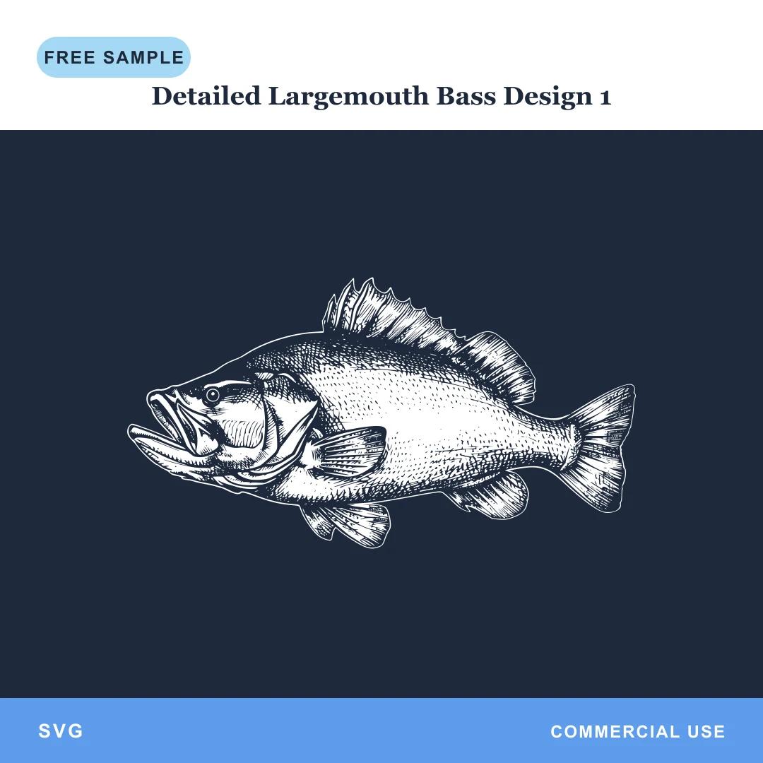 Free Detailed Largemouth Bass Design 1 SVG