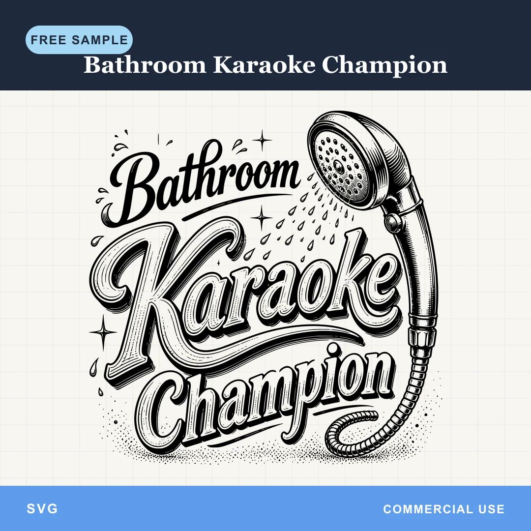 Free Bathroom Karaoke Champion SVG