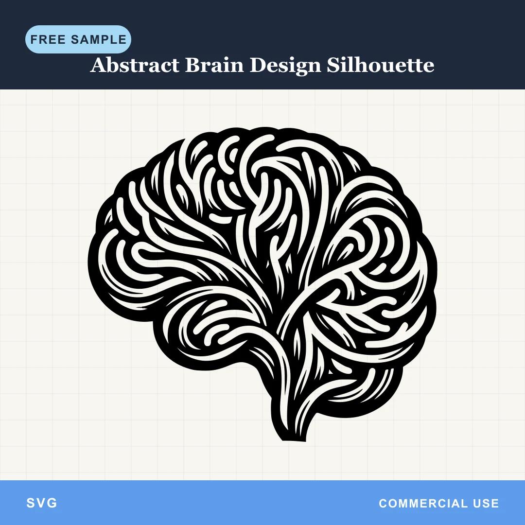 Free Abstract Brain Design Silhouette SVG