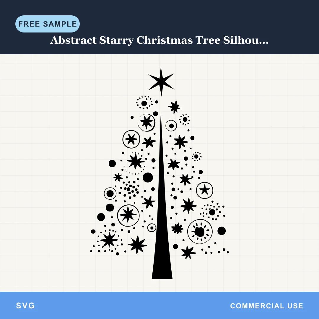 Free Abstract Starry Christmas Tree Silhouette SVG