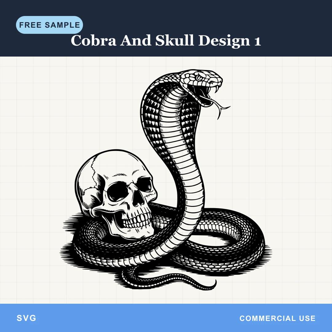 Free Cobra And Skull Design 1 SVG