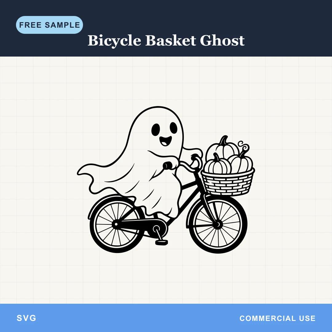Free Bicycle Basket Ghost SVG