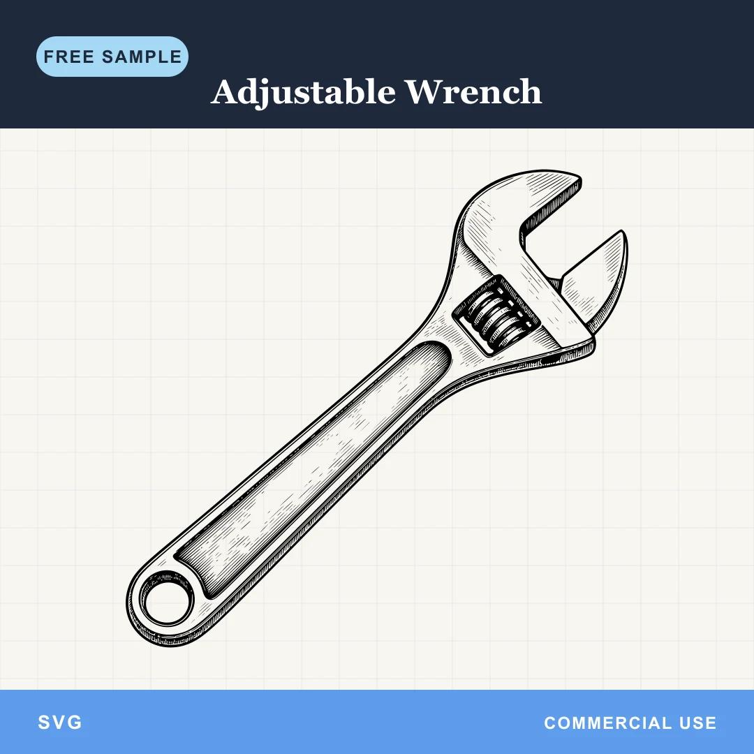 Free Adjustable Wrench SVG