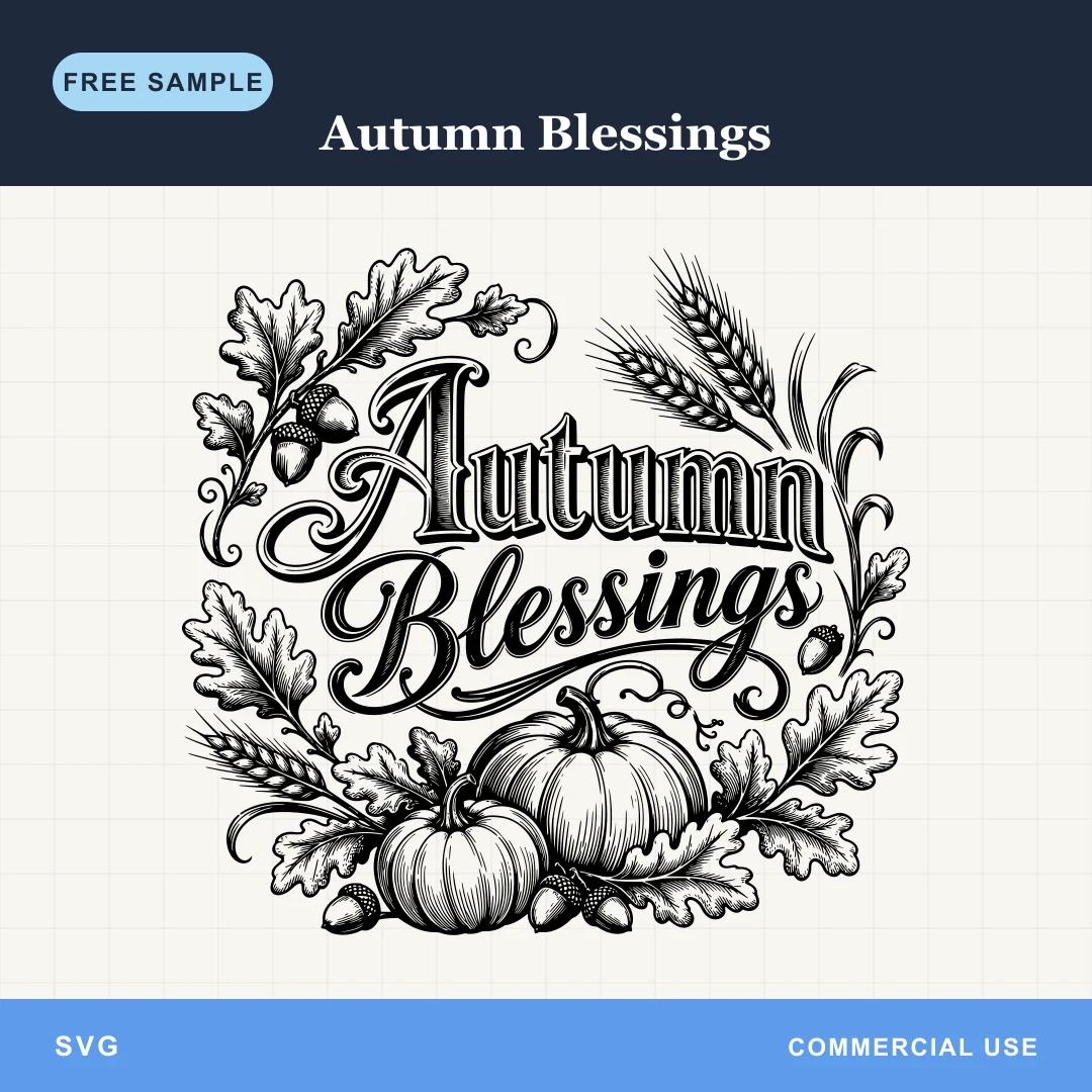 Free Autumn Blessings SVG