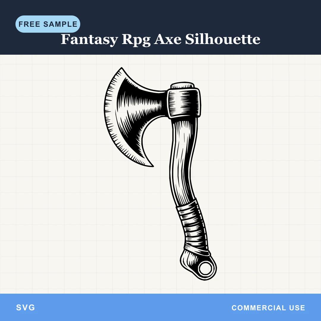 Free Fantasy Rpg Axe Silhouette SVG