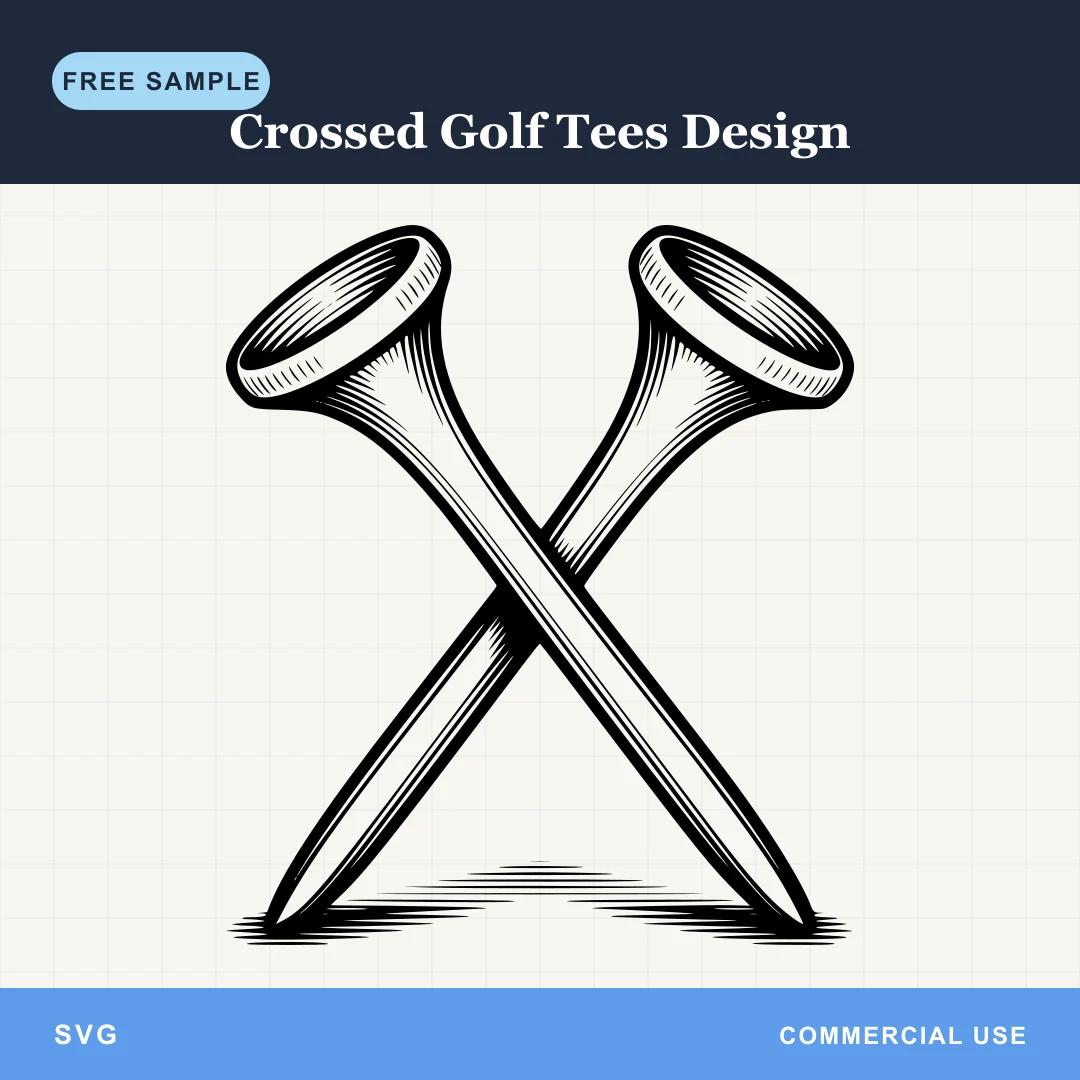 Free Crossed Golf Tees Design SVG