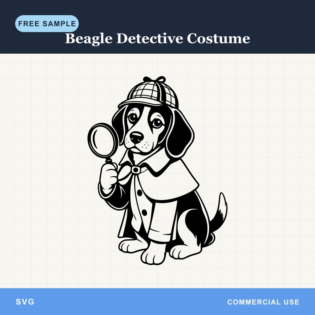 Free Beagle Detective Costume SVG