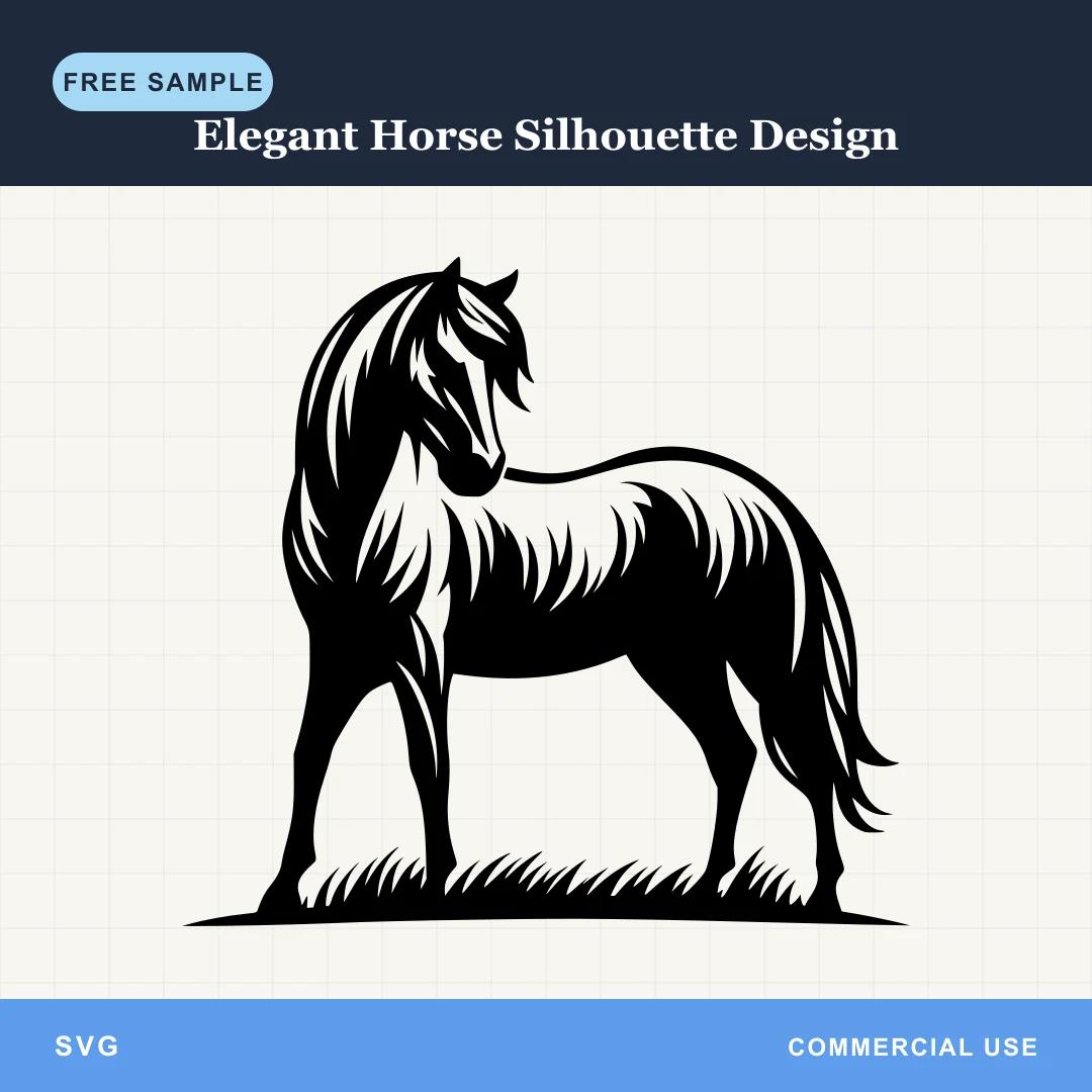 Free Elegant Horse Silhouette Design SVG