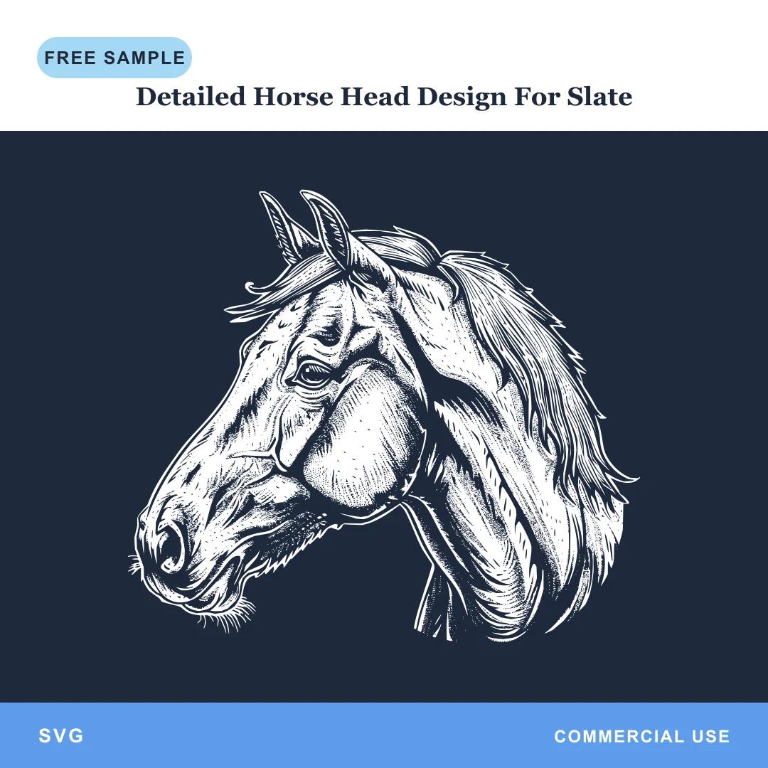 Free Detailed Horse Head Design For Slate SVG