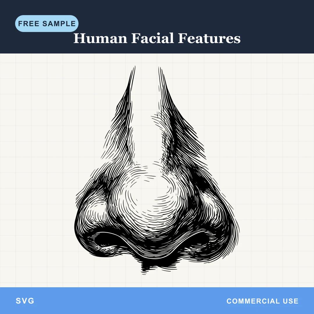 Free Human Facial Features SVG