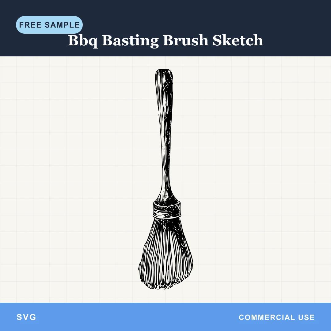 Free Bbq Basting Brush Sketch SVG