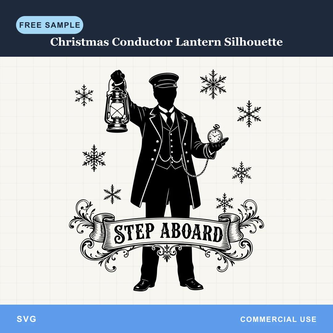 Free Christmas Conductor Lantern Silhouette SVG