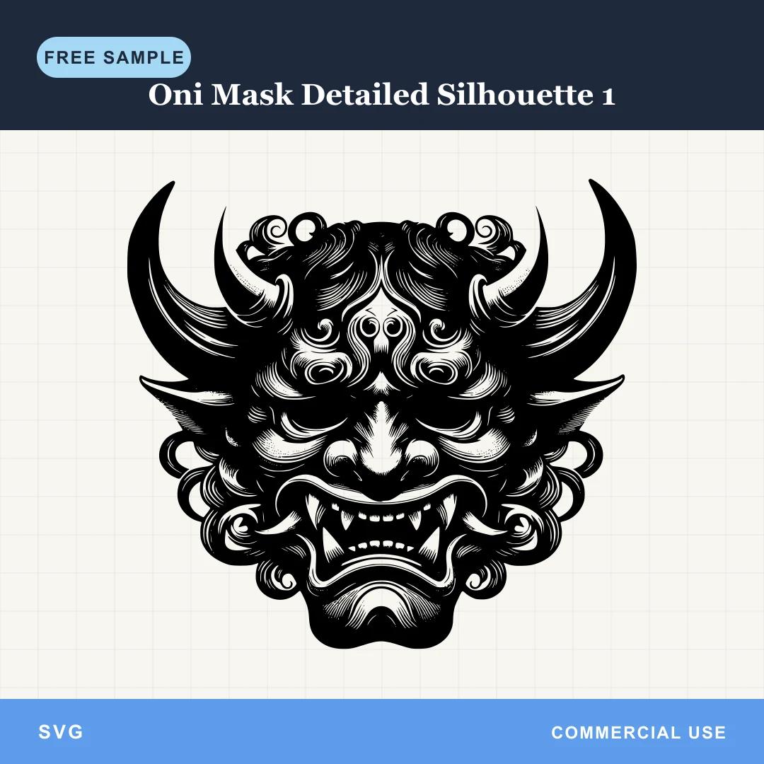 Free Oni Mask Detailed Silhouette 1 SVG