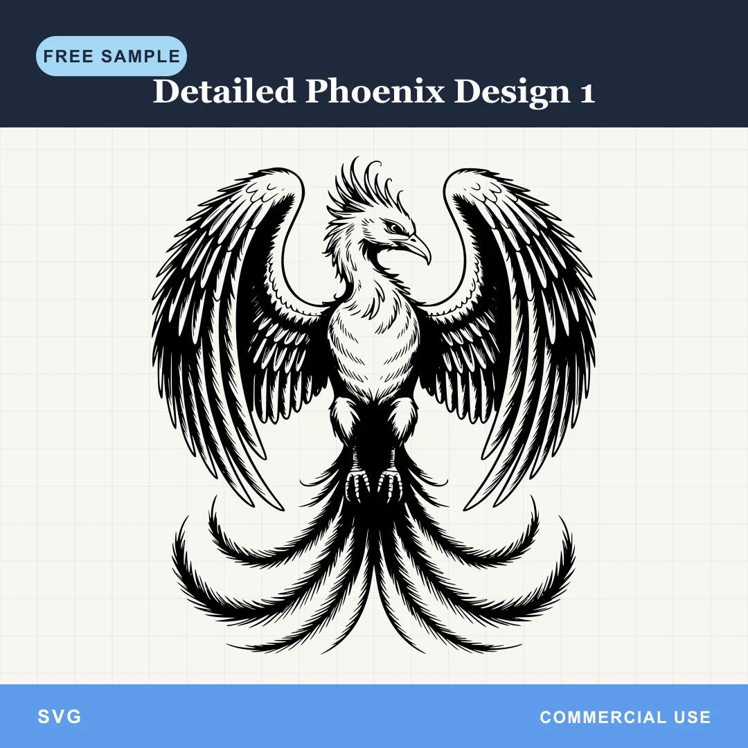 Free Detailed Phoenix Design 1 SVG