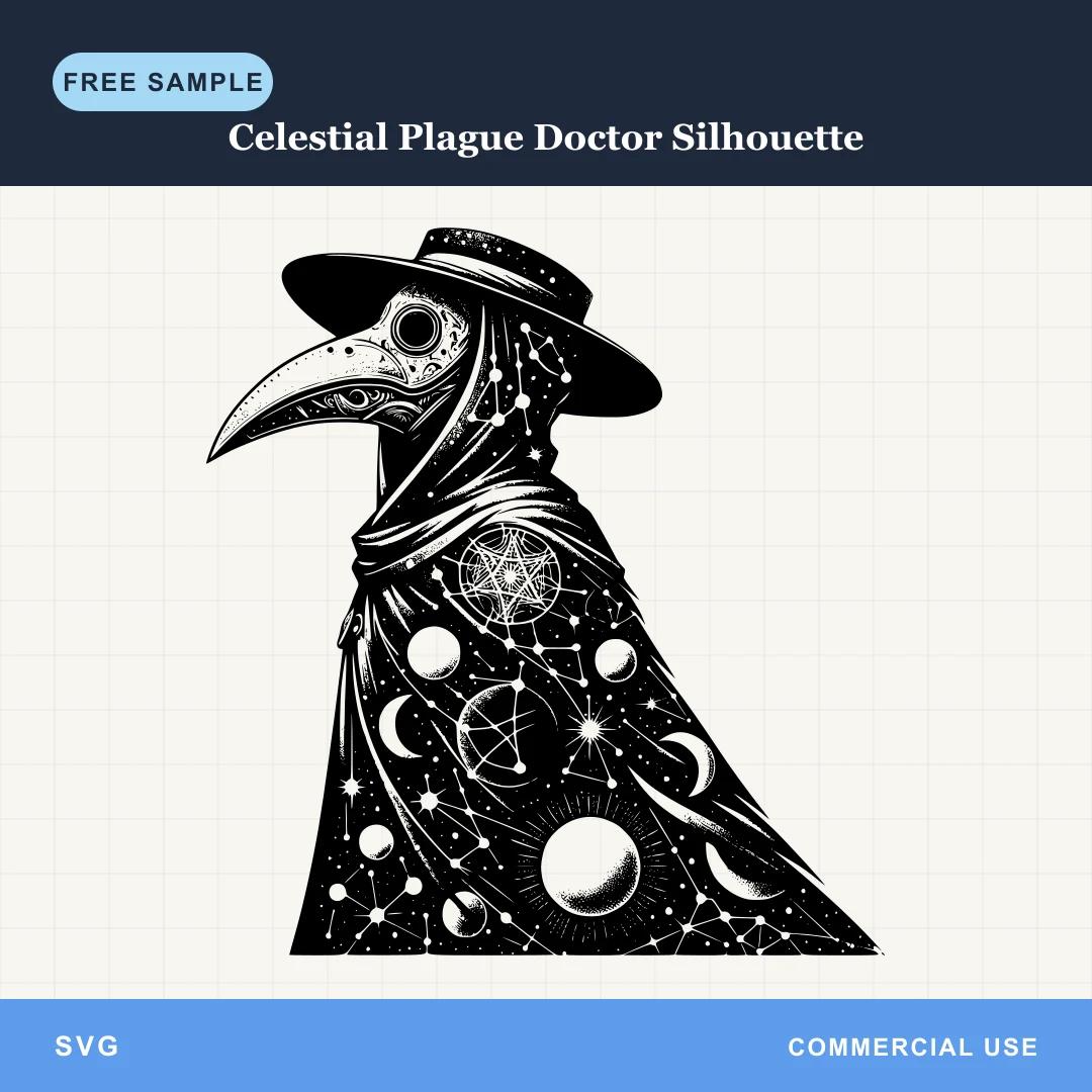 Free Celestial Plague Doctor Silhouette SVG