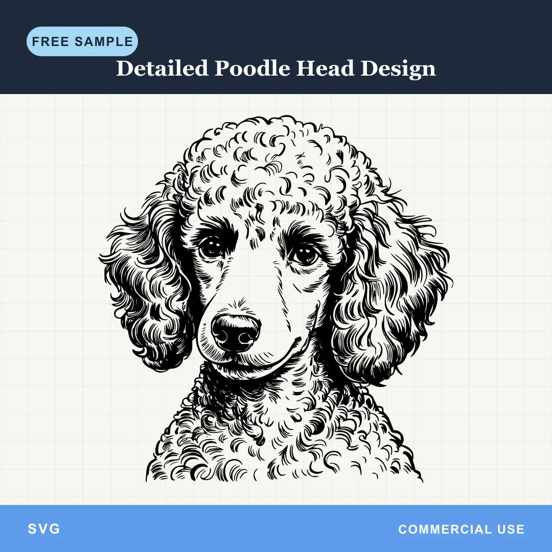 Free Detailed Poodle Head Design SVG