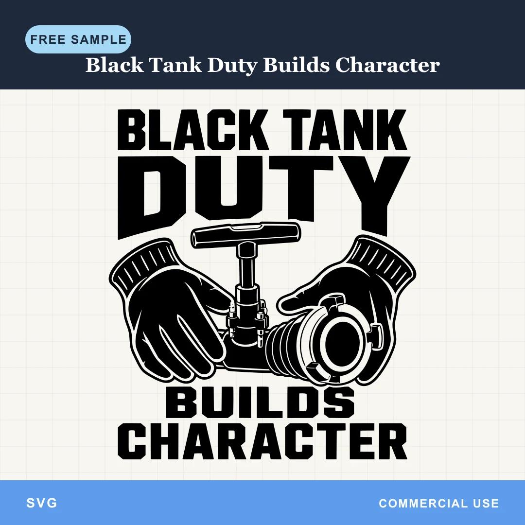 Free Black Tank Duty Builds Character SVG
