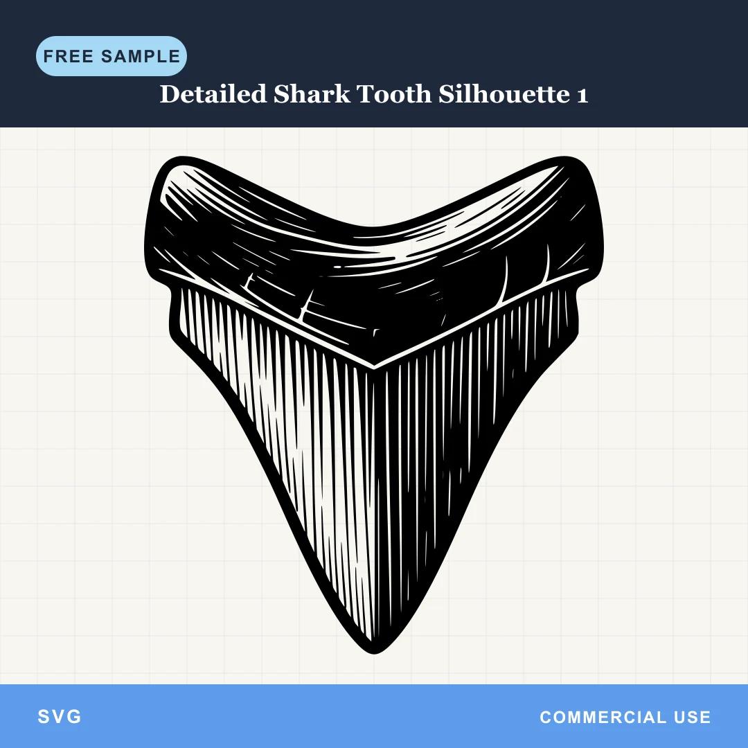 Free Detailed Shark Tooth Silhouette 1 SVG
