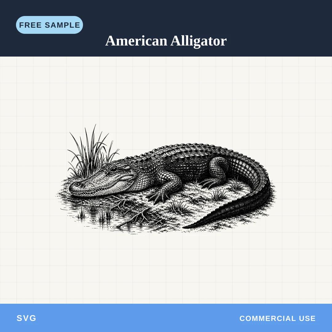 Free American Alligator SVG