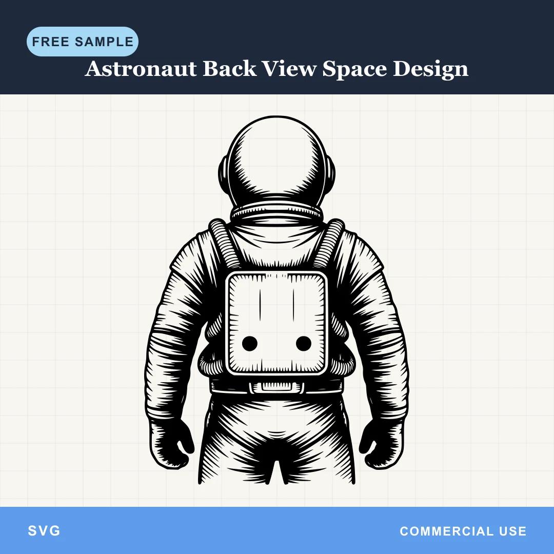 Free Astronaut Back View Space Design SVG