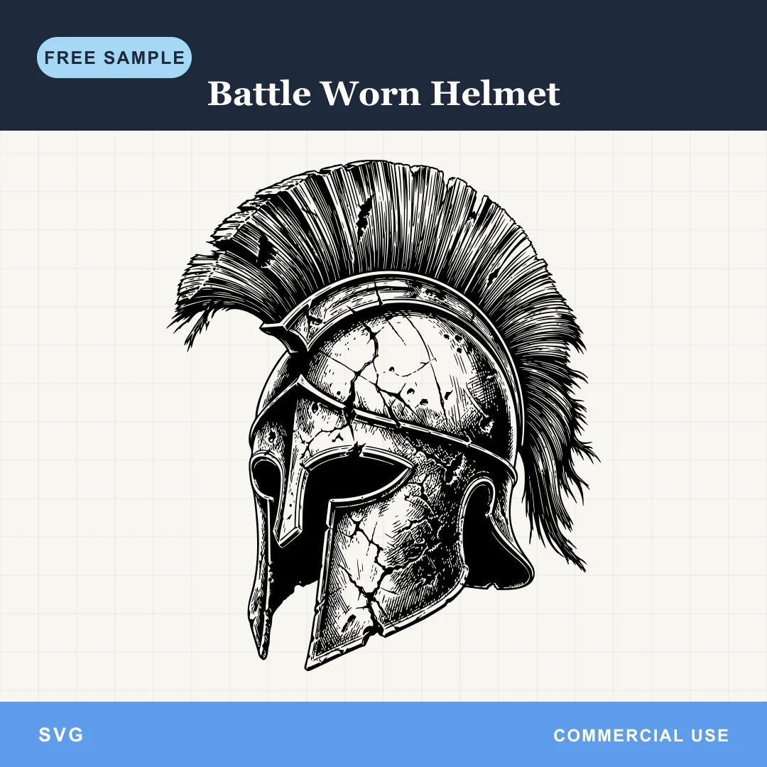 Free Battle Worn Helmet SVG