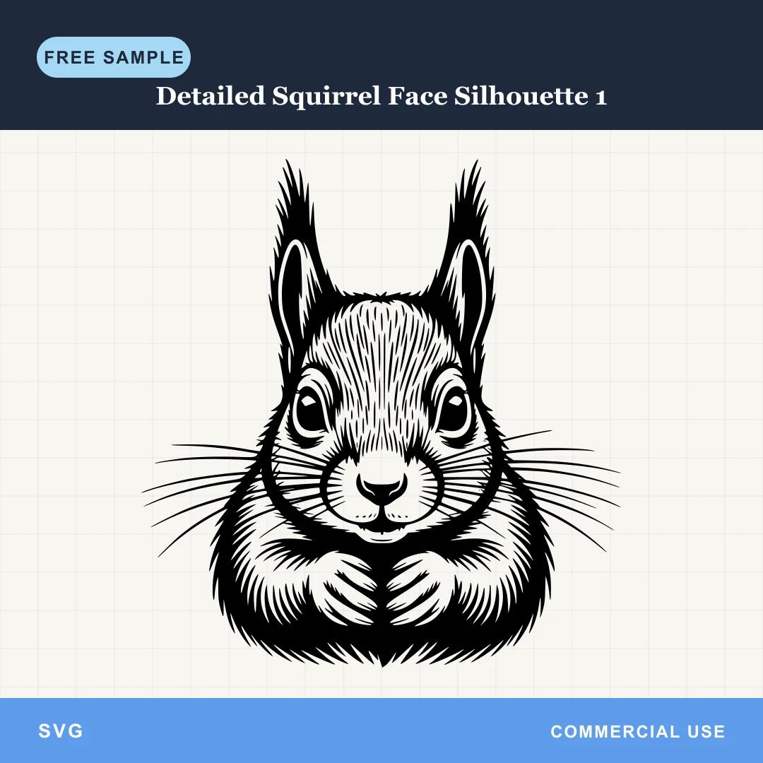 Free Detailed Squirrel Face Silhouette 1 SVG