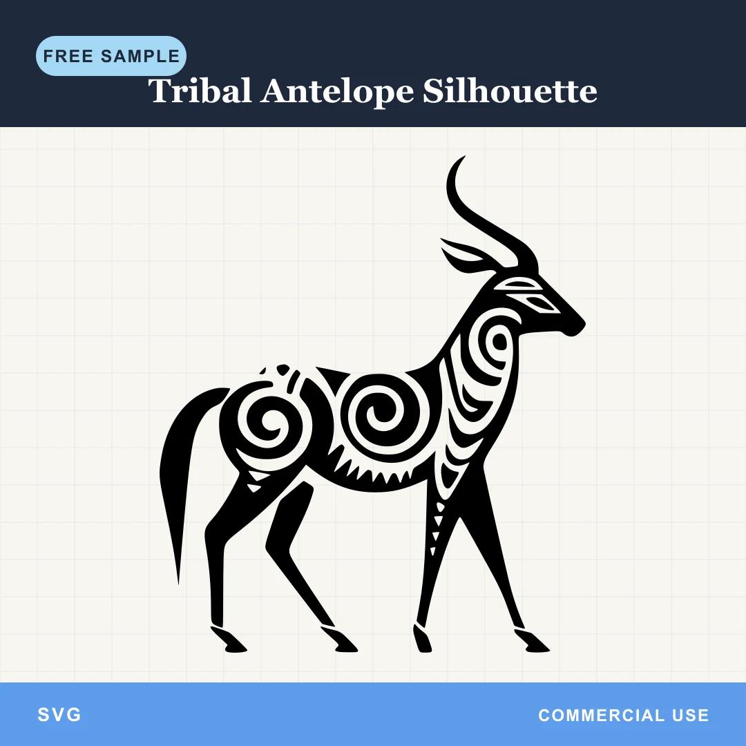 Free Tribal Antelope Silhouette SVG