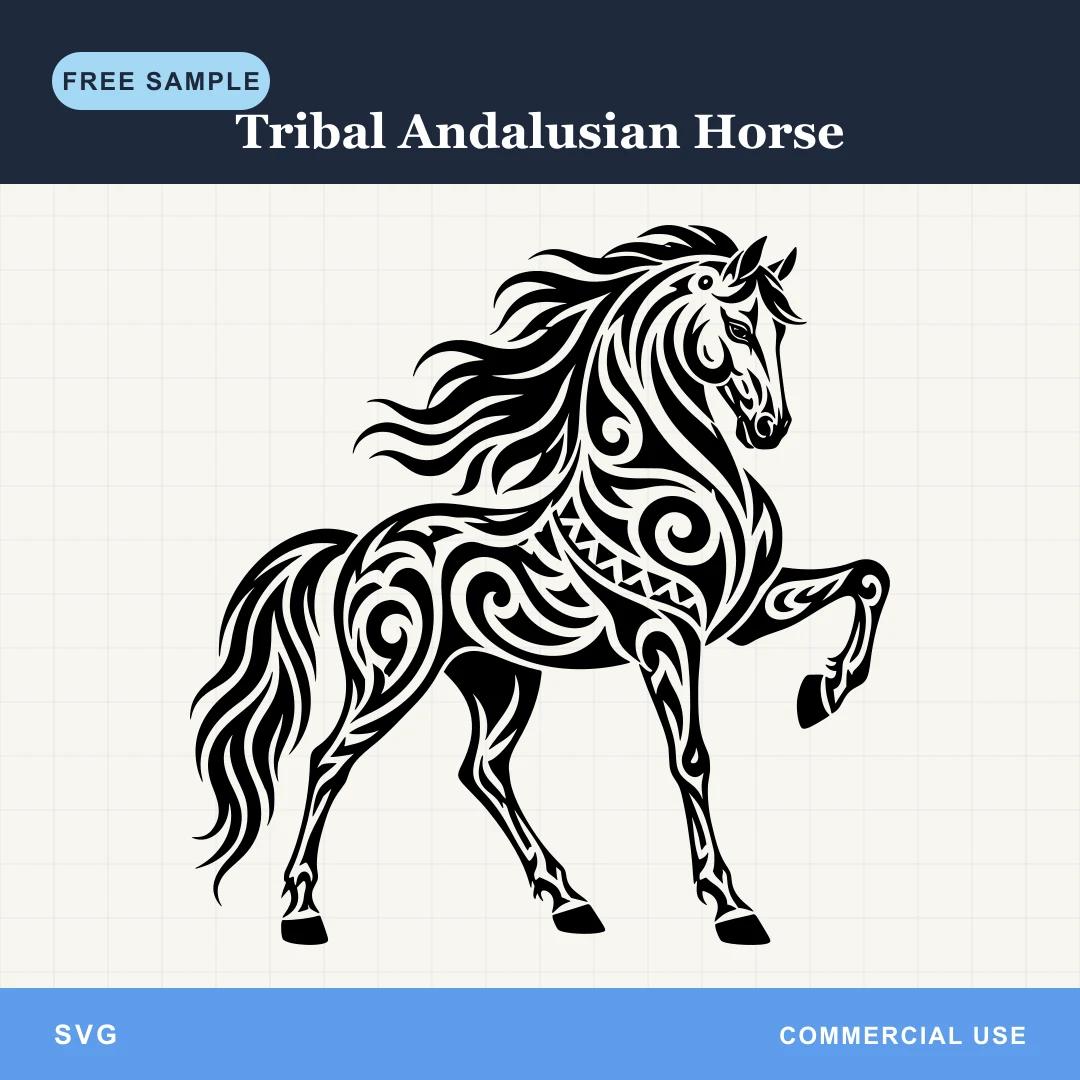 Free Tribal Andalusian Horse SVG