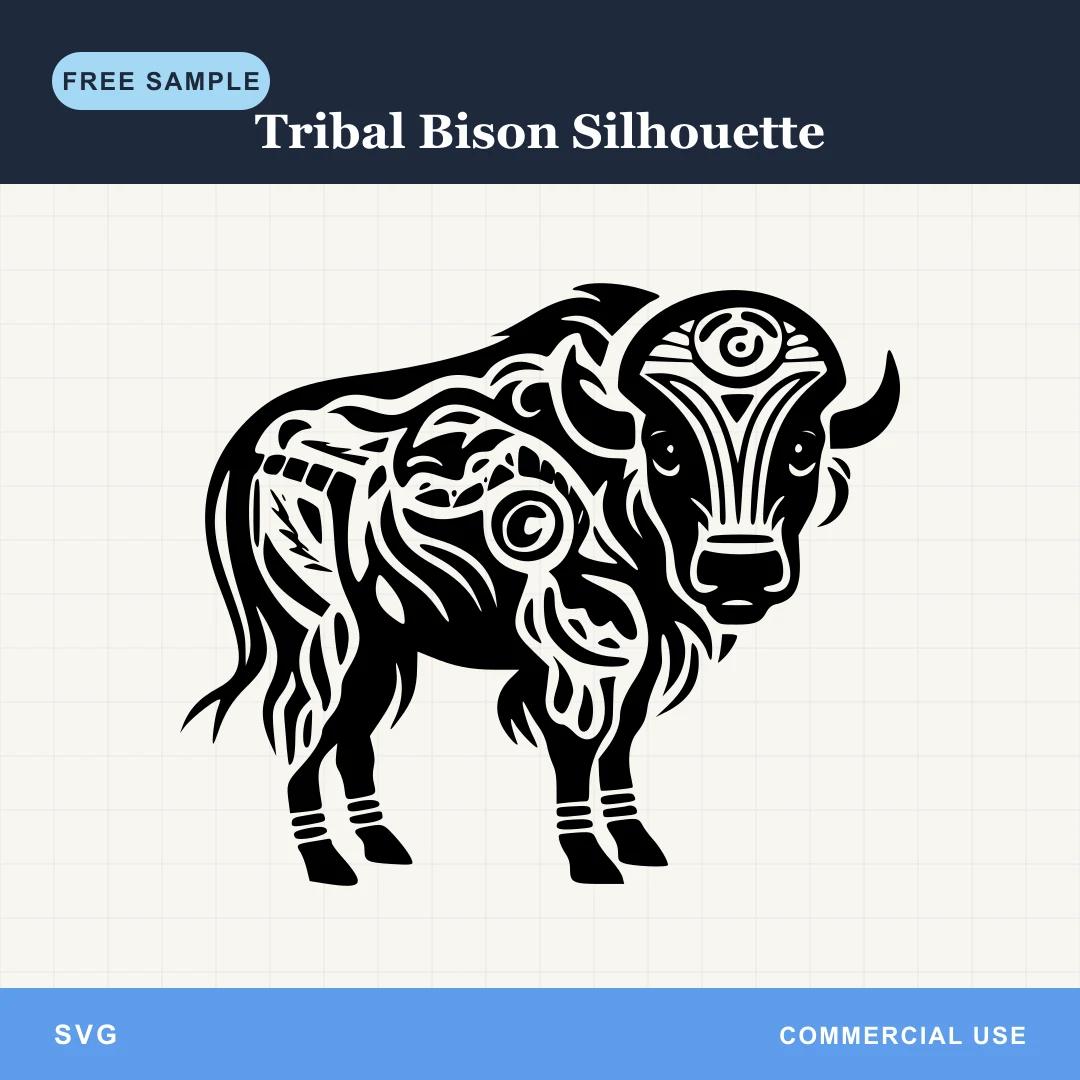 Free Tribal Bison Silhouette SVG