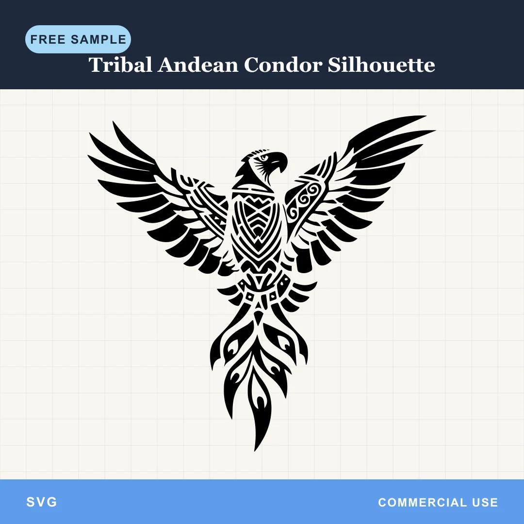 Free Tribal Andean Condor Silhouette SVG