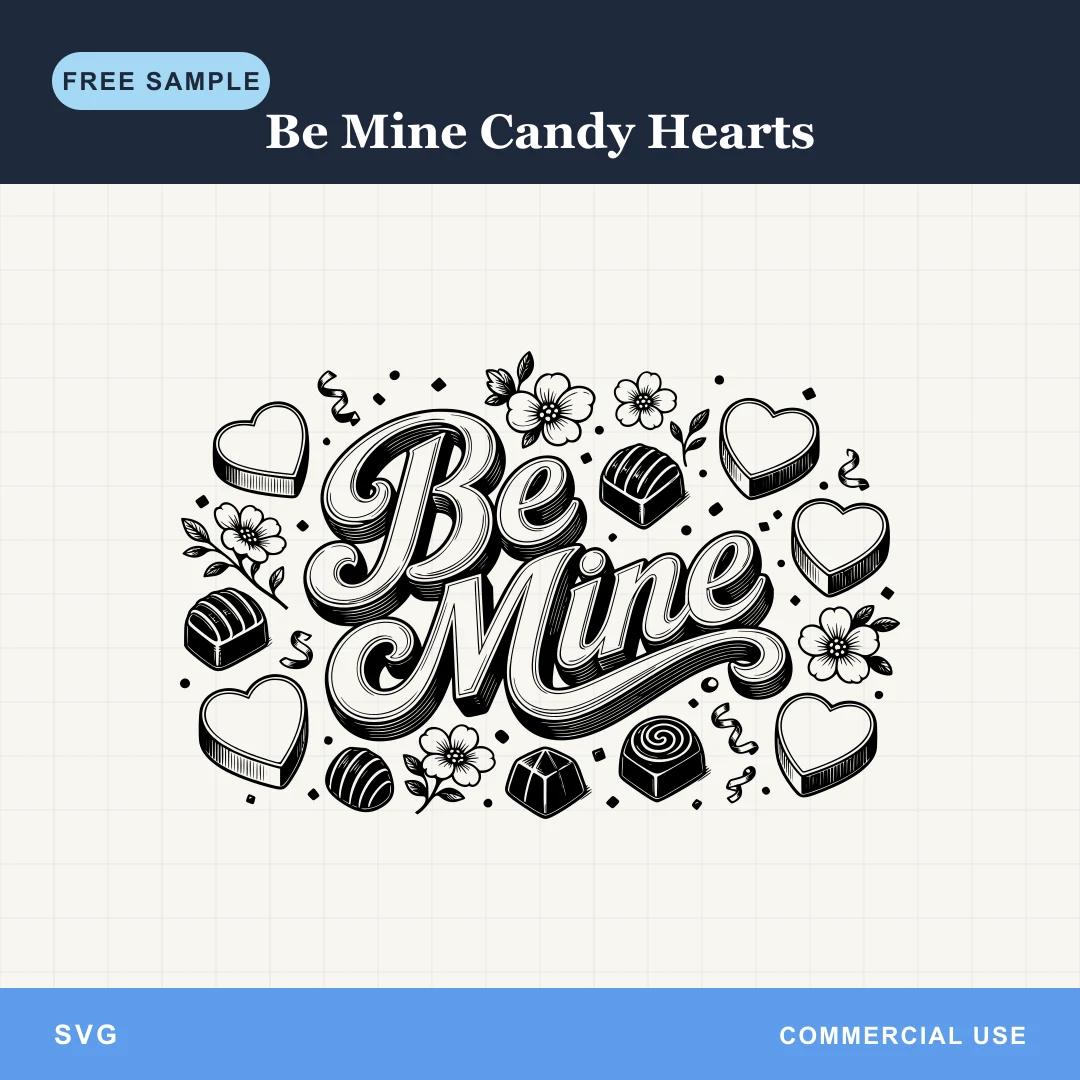 Free Be Mine Candy Hearts SVG