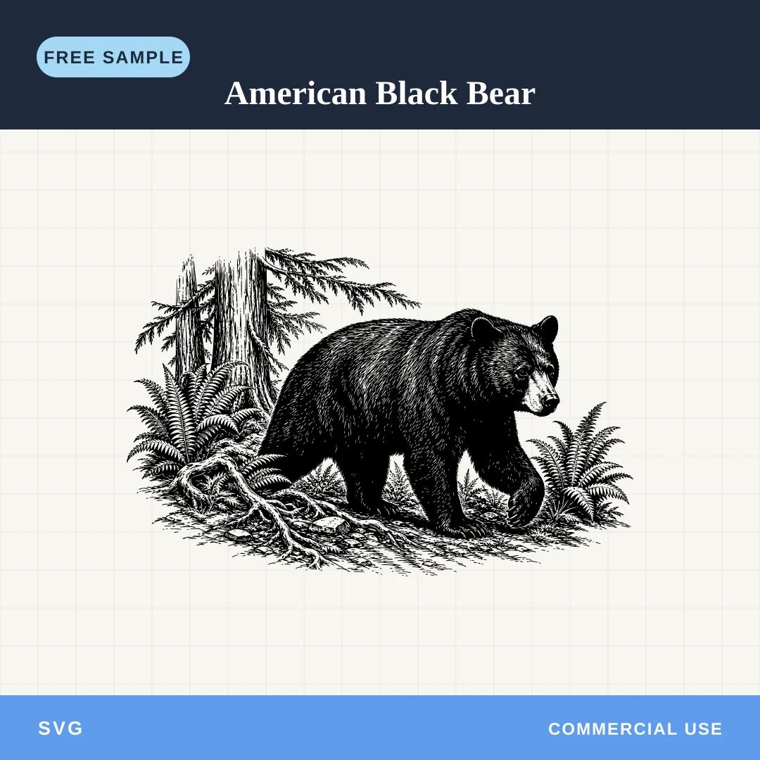 Free American Black Bear SVG