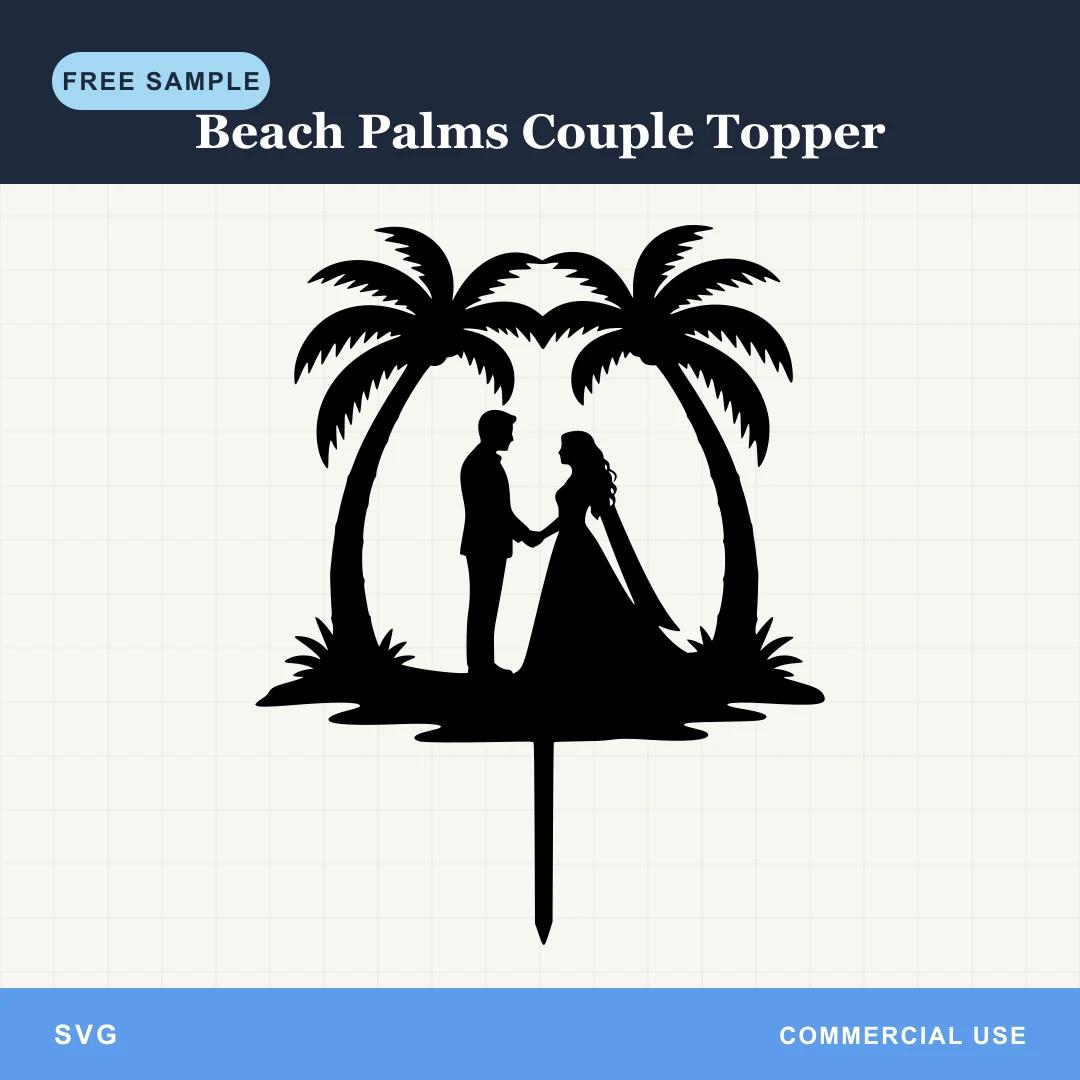 Free Beach Palms Couple Topper SVG