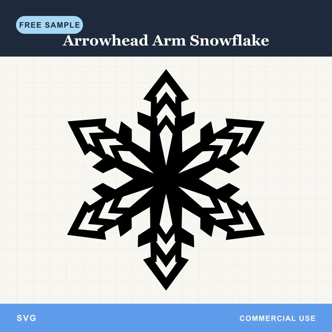 Free Arrowhead Arm Snowflake SVG
