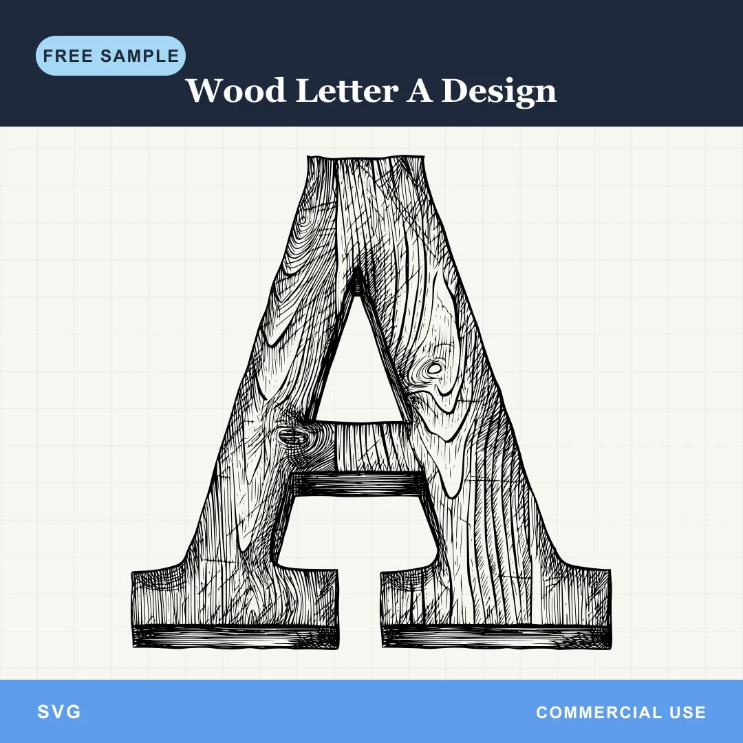 Free Wood Letter A Design SVG