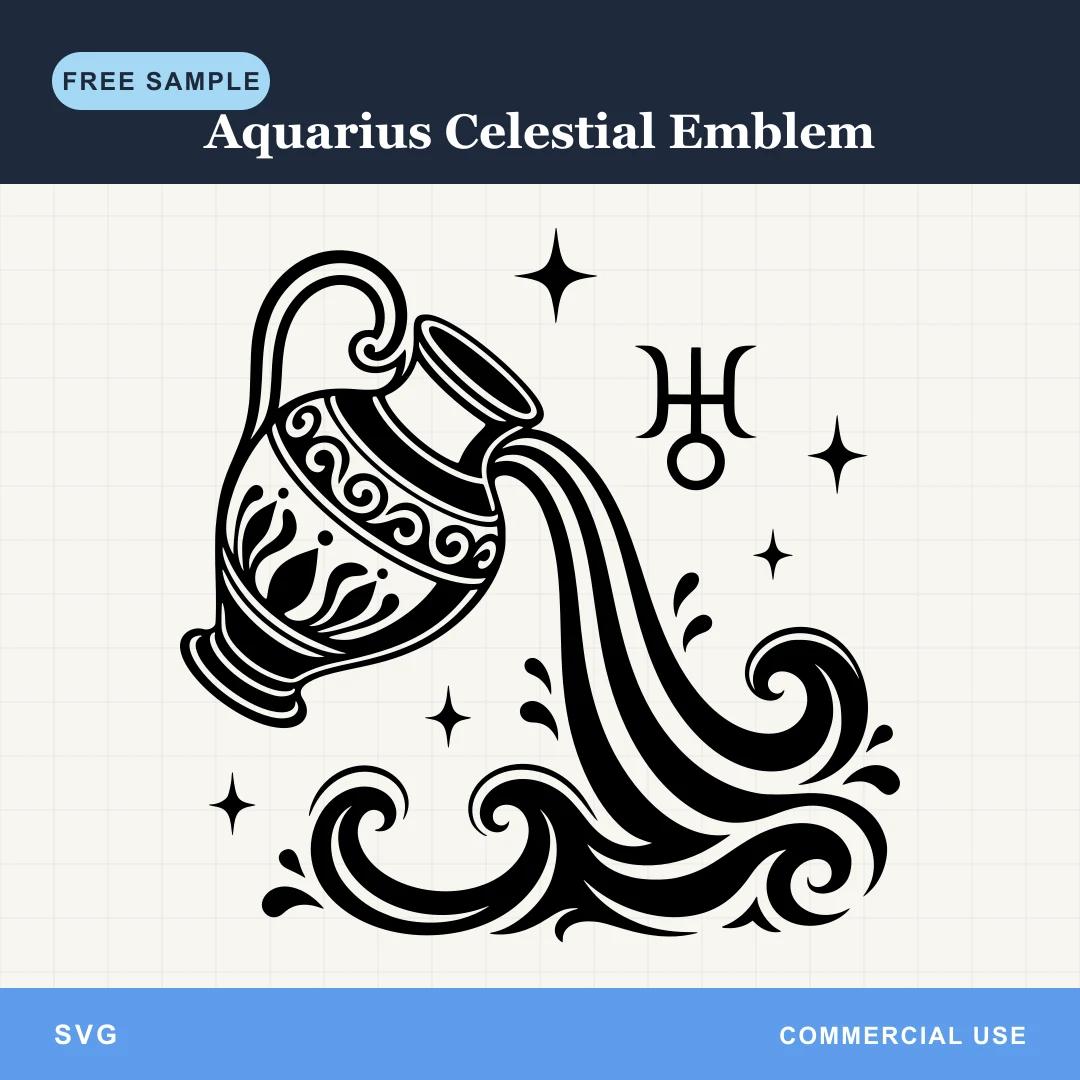 Free Aquarius Celestial Emblem SVG
