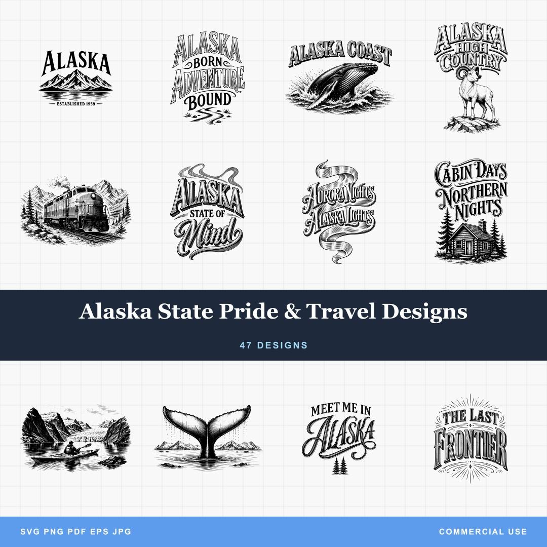 Alaska State Pride & Travel Designs