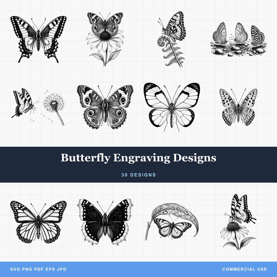 Butterfly Engraving Designs