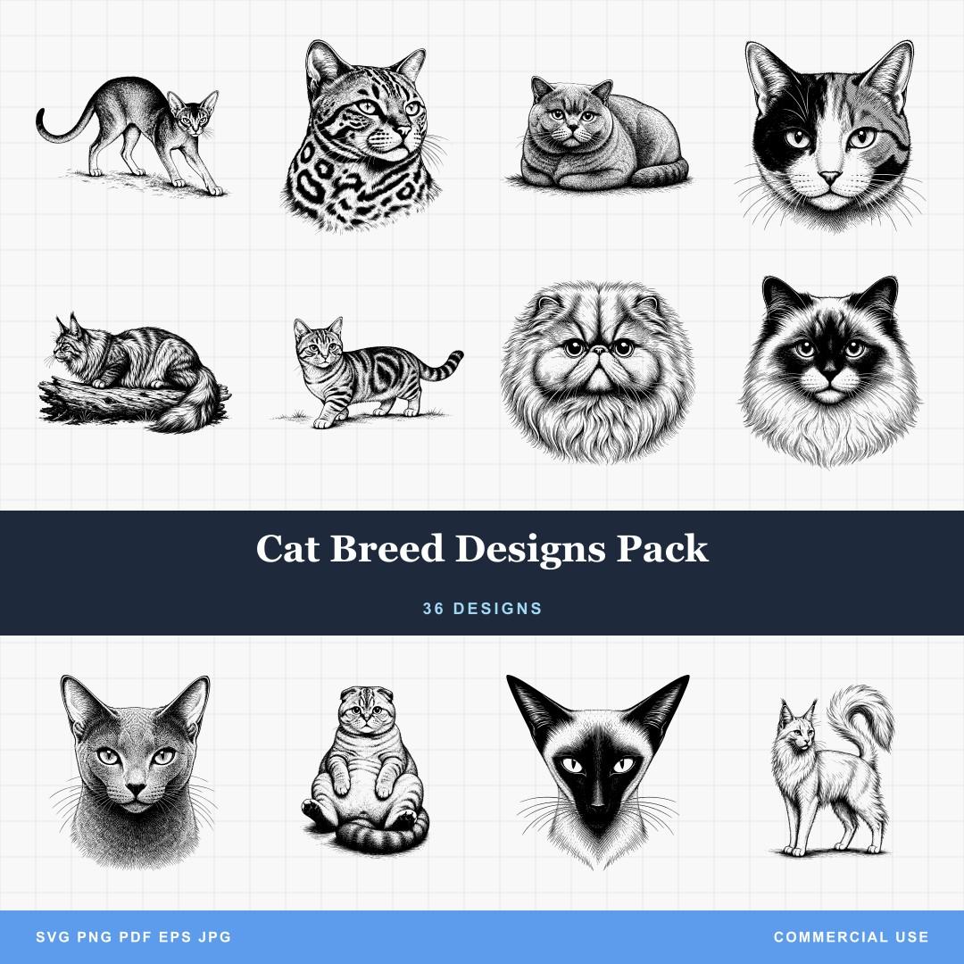 Cat Breed Designs Pack